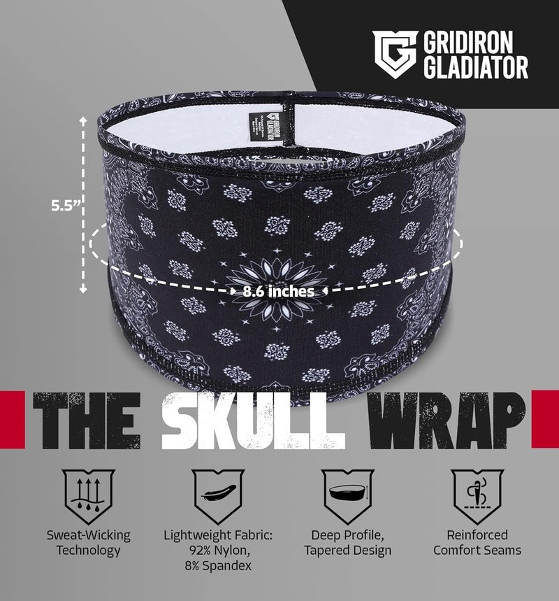 Gridiron Gladiator Football Bandana - Skull Headwrap, Sports Head Wrap for Men's Workout - Image 3